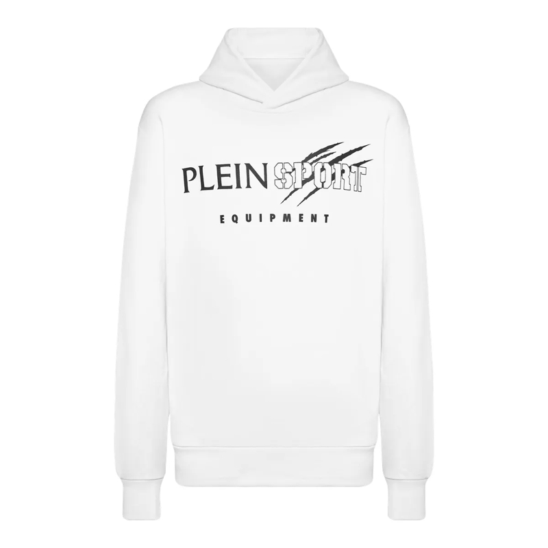 Plein Sport Top Hoodie Scratch weiss