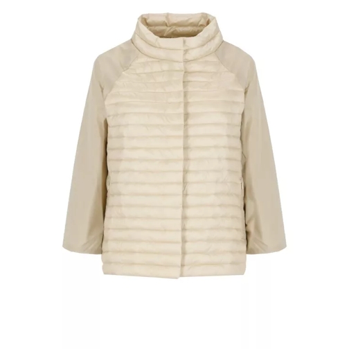 Save the Duck Padded And Quilted Jacket With Logo Neutrals 