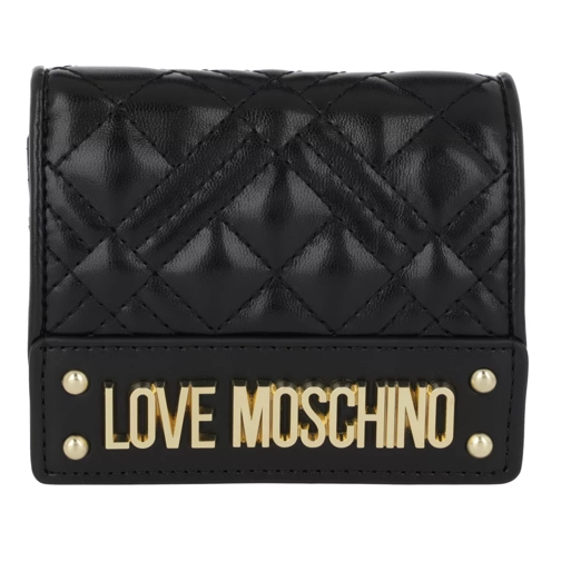 Love Moschino Portafogli Quilted Nappa Wallet Nero Bi-Fold Portemonnaie