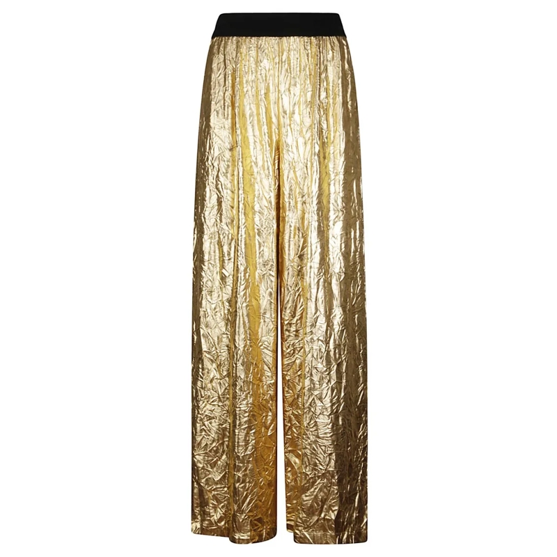 Maria Calderara  Wrinkled Trousers Gold