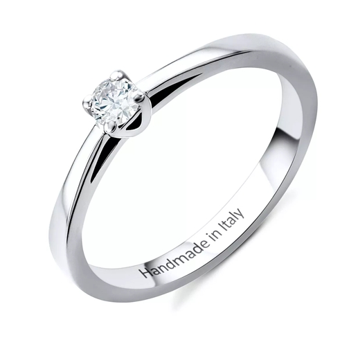 DIAMADA 14KT Diamond Ring White Gold Solitaire Ring