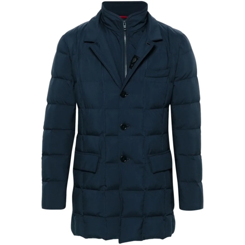 Fay Parka-Mäntel Navy Blue Quilted Padded Coat Blue