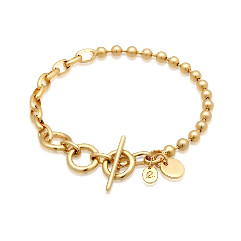 Elli Armband Armband Kugel Gliederkette Knebelverschluß 925 Ste gold