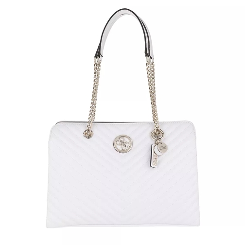 Guess Blakely Large Girlfriend Satchel Bag White Tote