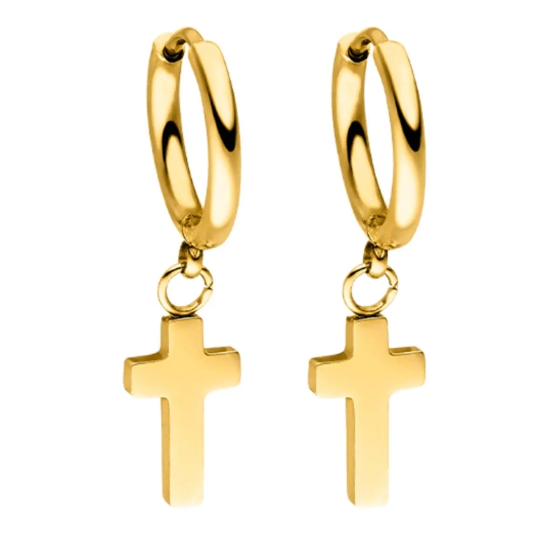 Purelei Ohrstecker Creolen Cross Creole gold
