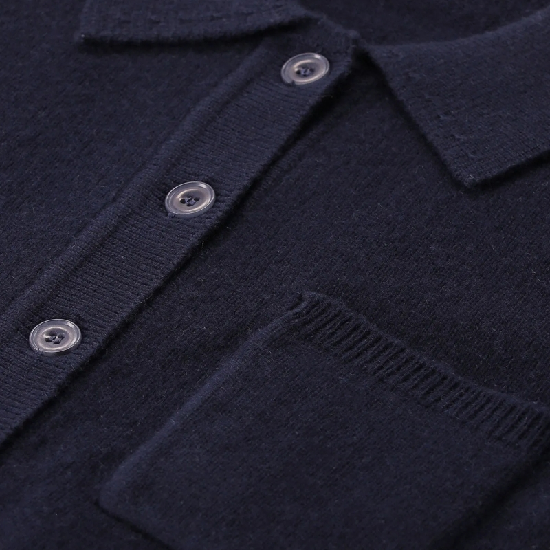 True Religion Poloshirt Strickjacke aus Wolle & Kaschmir blau(Image 3)