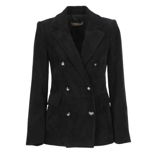 D. Exterior Corduroy Blazer Black Blazer