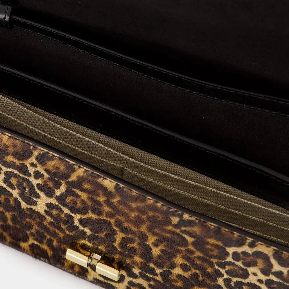 A.P.C. Clutches Grace Chaine Clutch Leather Printed in bruin
