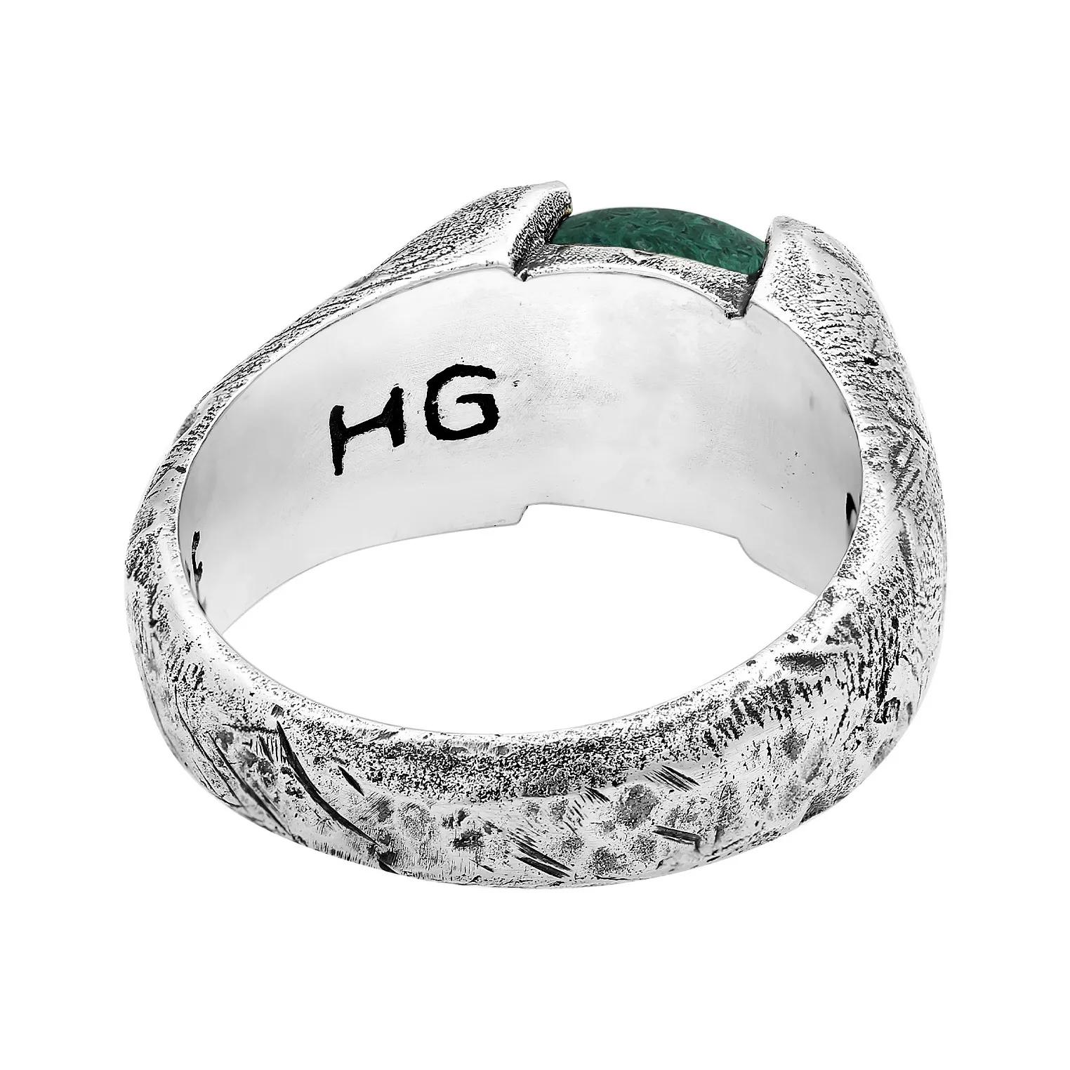 Thumbnail - Haze & Glory Ringe - Ring Siegelring Liberty - Afrikanischer Türkis 925 - Gr. 62 MM - in Silber - für Damen