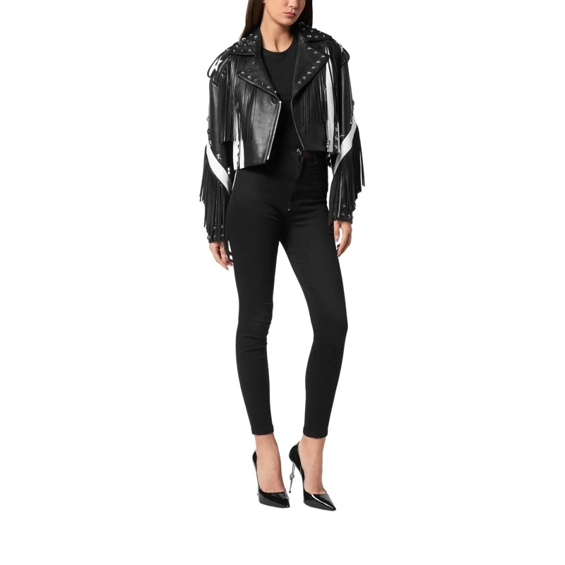 Philipp Plein Lederjacke Leder Biker schwarz(Image 2)