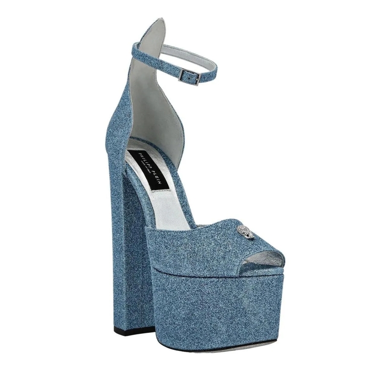 Philipp Plein Riemchensandalen Sandaletten hell-blau(Image 2)
