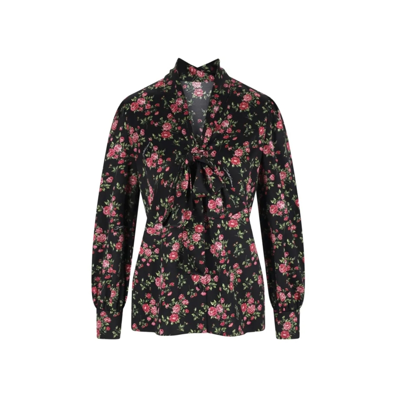 Dolce&Gabbana Hemd Silk Shirt – Multicolor Black