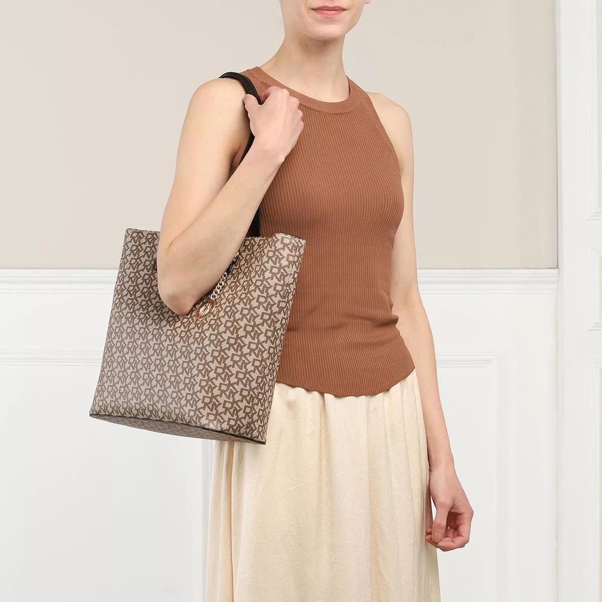 DKNY Bryant Logo Tote Bag, Chino/Caramel at John Lewis & Partners