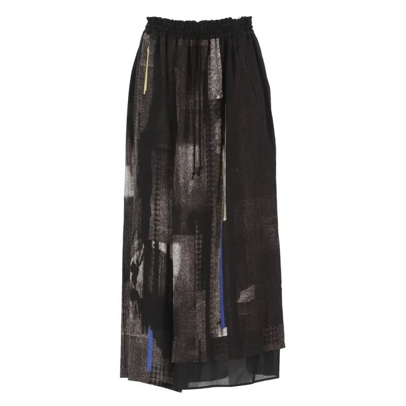 Y-3 Minirock Pants With Geometric Pattern Grey