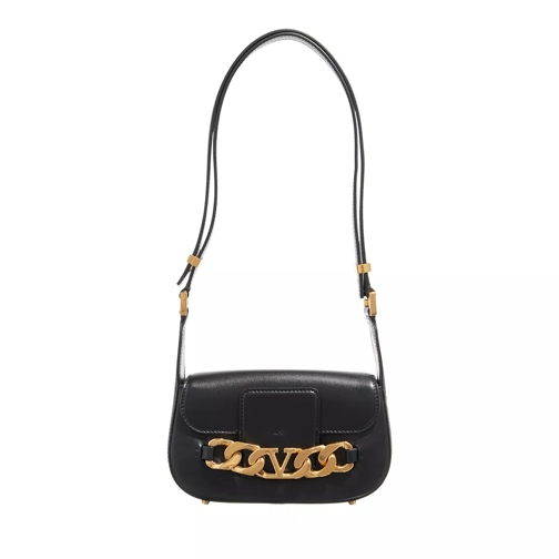Valentino Garavani V Logo Chain Black Crossbody Bag