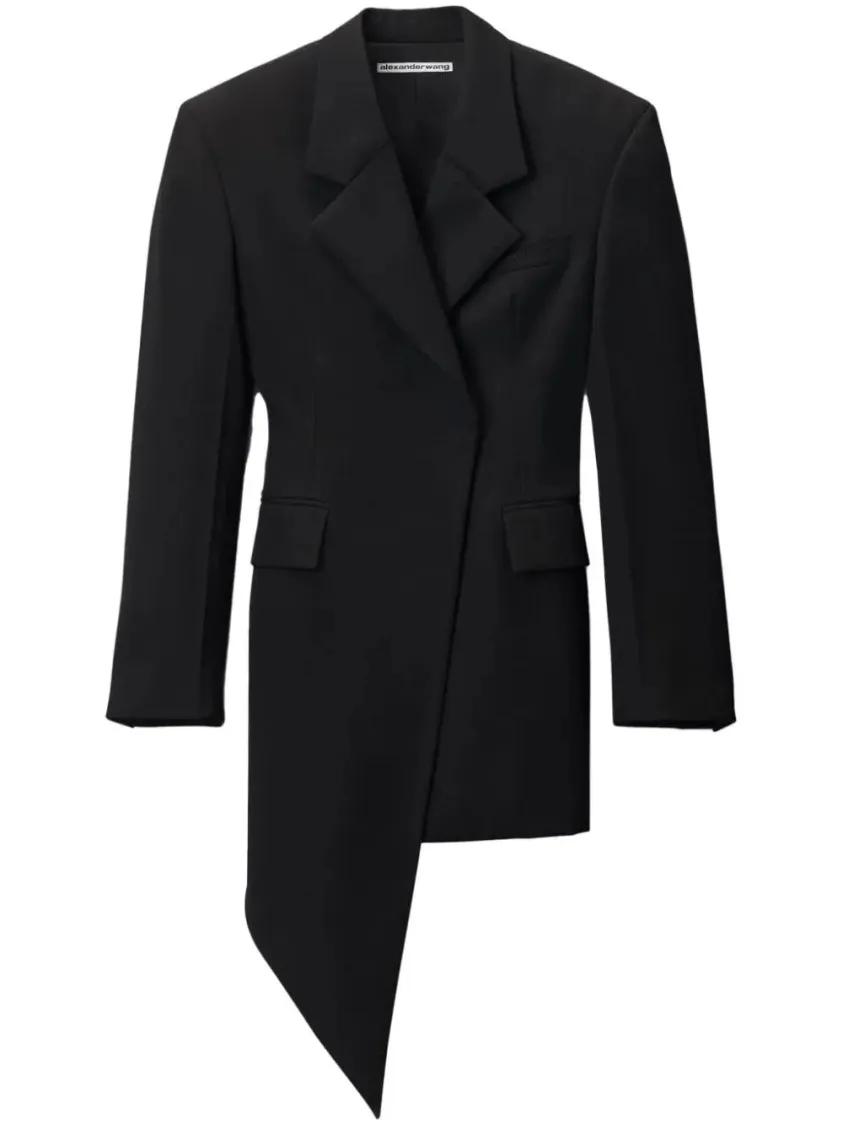 Alexander Wang - Asymmetric Blazer Wool-Twill Mini Dress - Größe 4 - schwarz