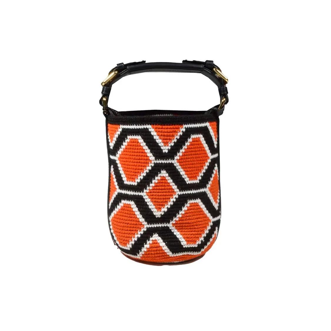 Colville Bucket bags Geometric Patterned Cotton Bucket Bag in rood