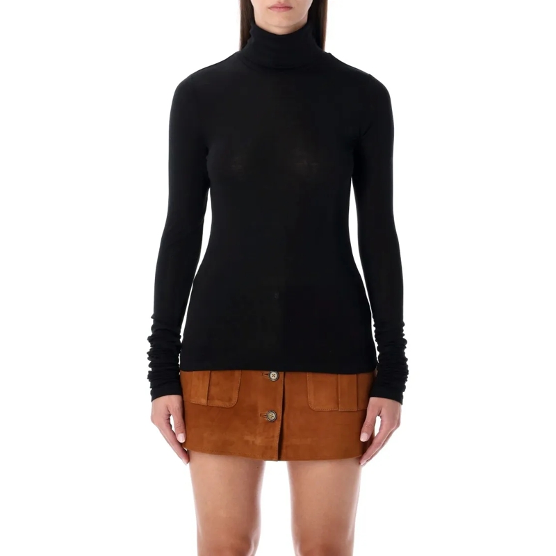 THE GARMENT Langärmeliges Oberteil Bree Long Turtleneck Top Black