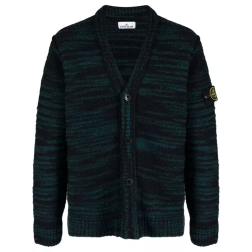 Stone Island  Compass-Badge Wool-Blend Knitwear Cardigan Black