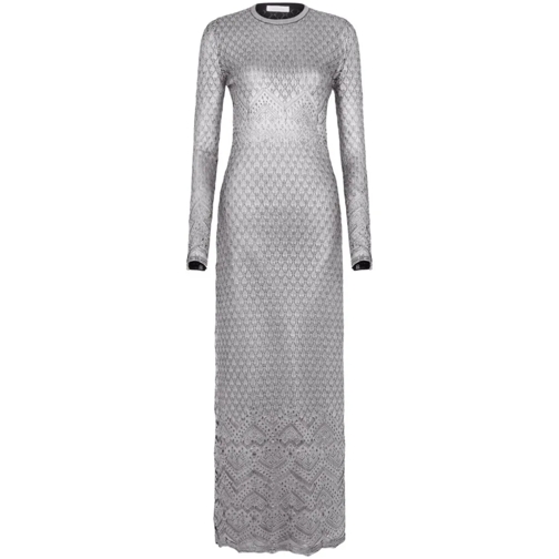 Paco Rabanne  Silver-Tone Knitted Dress Grey