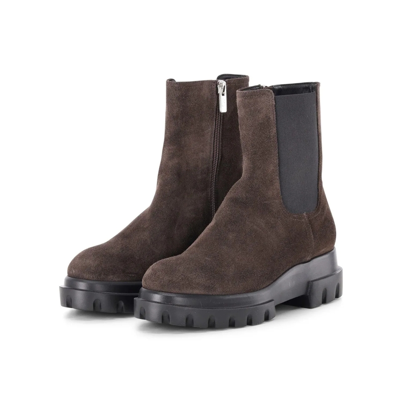 Agl Chaussures à lacets Boots Chunky Beat aus Veloursleder braun