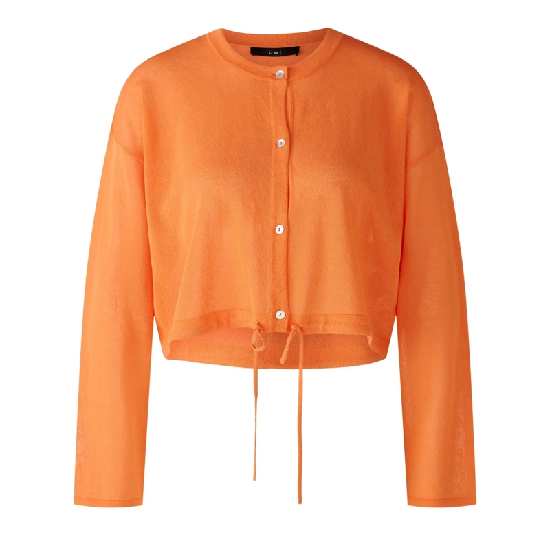 Oui Strickjacke Strickjacke orange