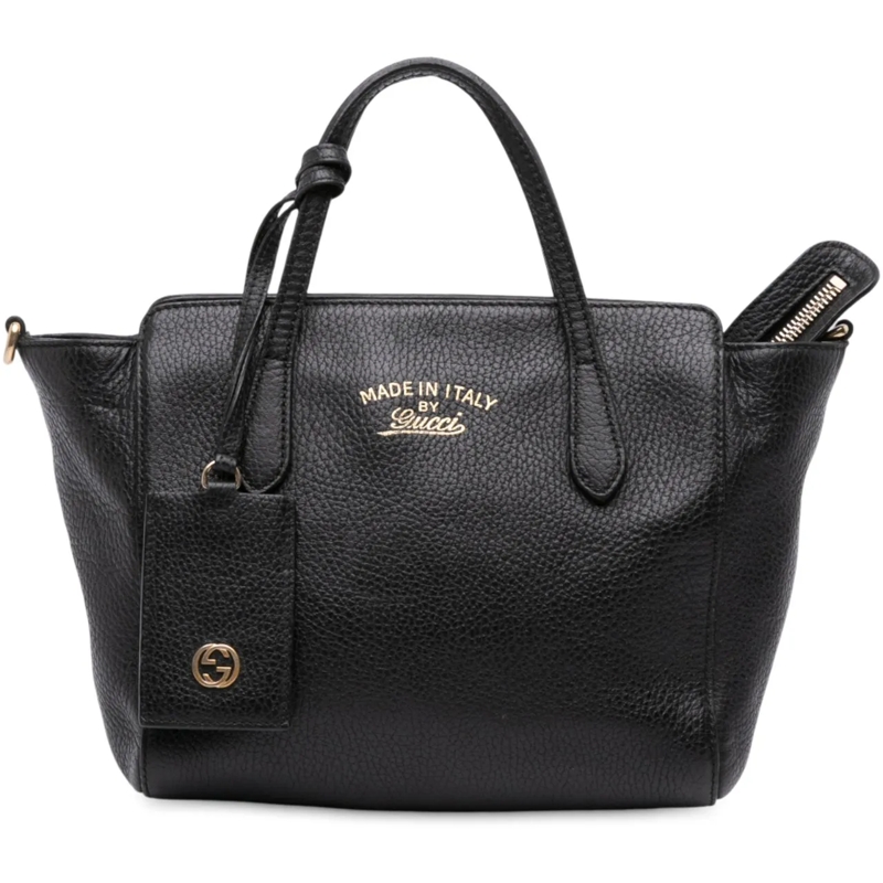 Gucci Sac à bandoulière Mini Leather Swing Satchel schwarz