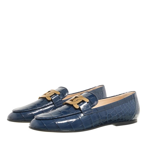 Tod's Loafer Schnalle Gold hellblau Loafer