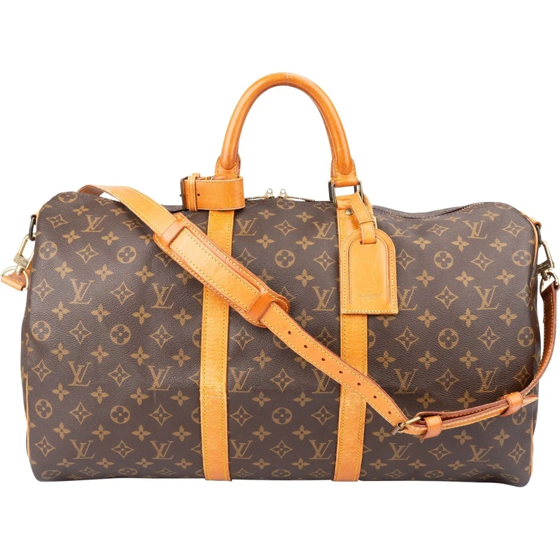 Louis Vuitton Tote Louis Vuitton Canvas Monogram Keepall 50 Bandoulie braun
