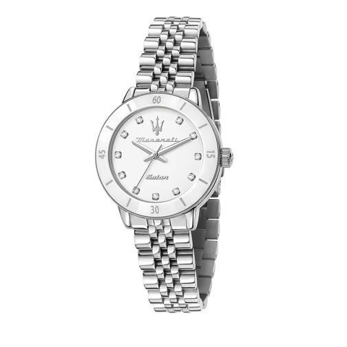 Maserati Successo Solar Watch 32mm Silver Horloge op Zonne-energie