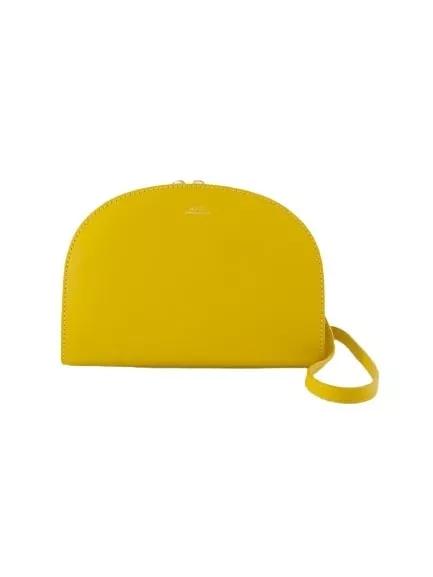 A.P.C. Hobo bags Demi-Lune Crossbody Bag Leather Yellow in geel
