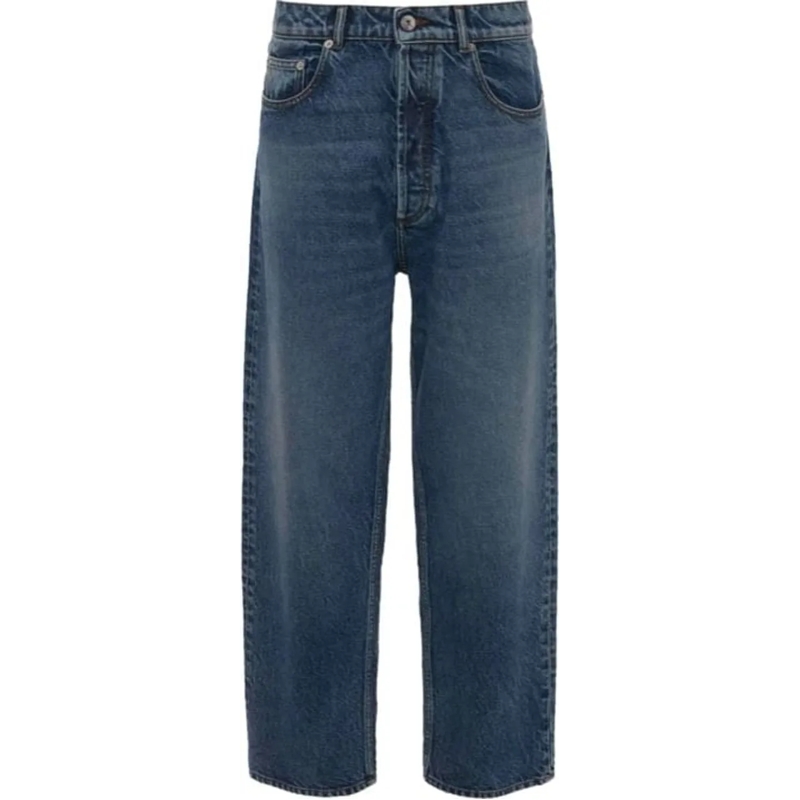 J.W.Anderson  Cropped Straight Leg Jeans Mid Blue blau