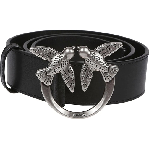 Pinko Leren Riem Love Berry Belt Black schwarz