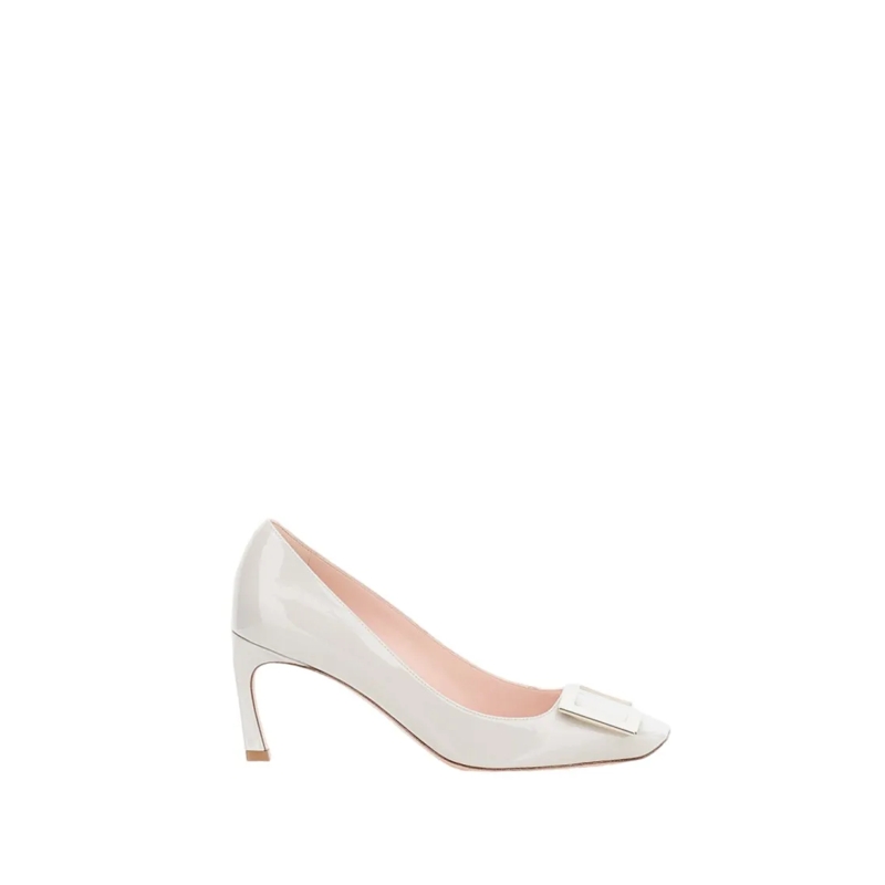 Roger Vivier Pumps Refined Grey Shoes With Moderate Heel White