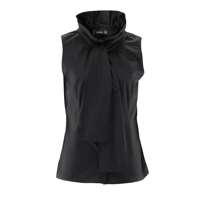 VAN LAACK Bluse Bluse Slim Fit Uni schwarz