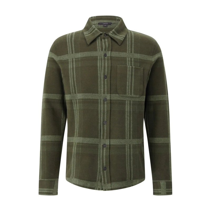 Vince Hemd Kariertes Flanellhemd Grün