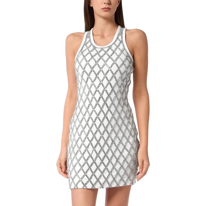 Philipp Plein Minikleid Short Tank Dress Embellished weiss(Image 3)