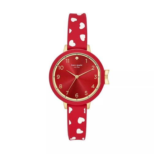 Kate Spade New York KSW1483 Park Row Fashion Watch Gold/Red Dresswatch