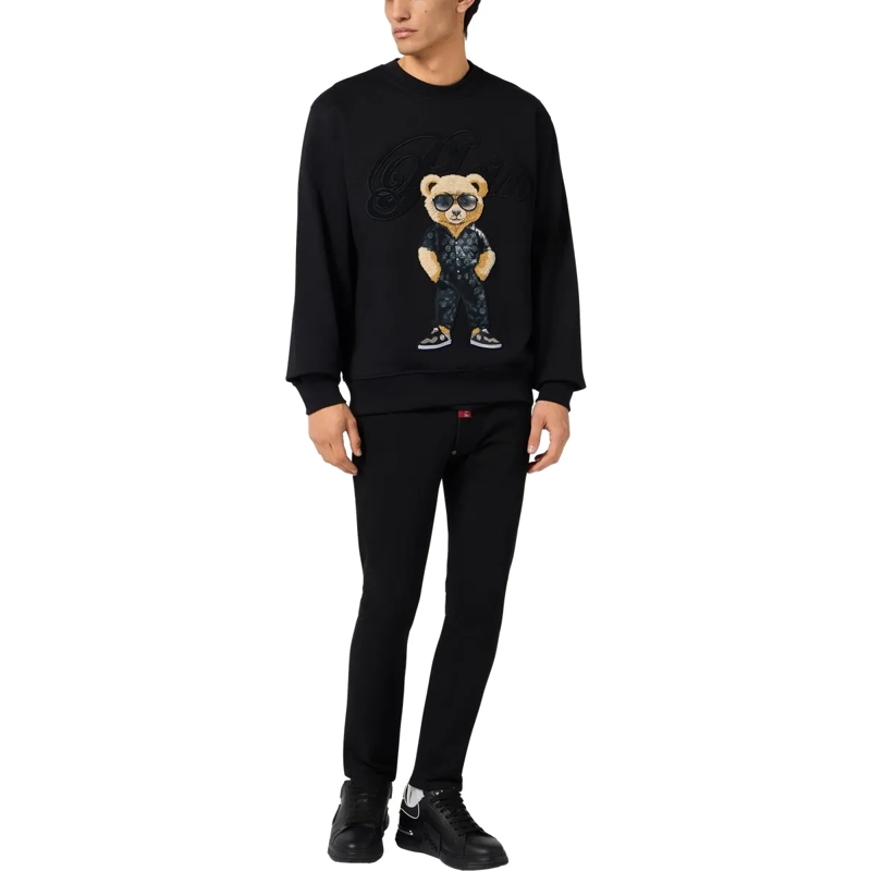 Philipp Plein Top Round Neck Sweatshirt Teddy schwarz(Image 4)