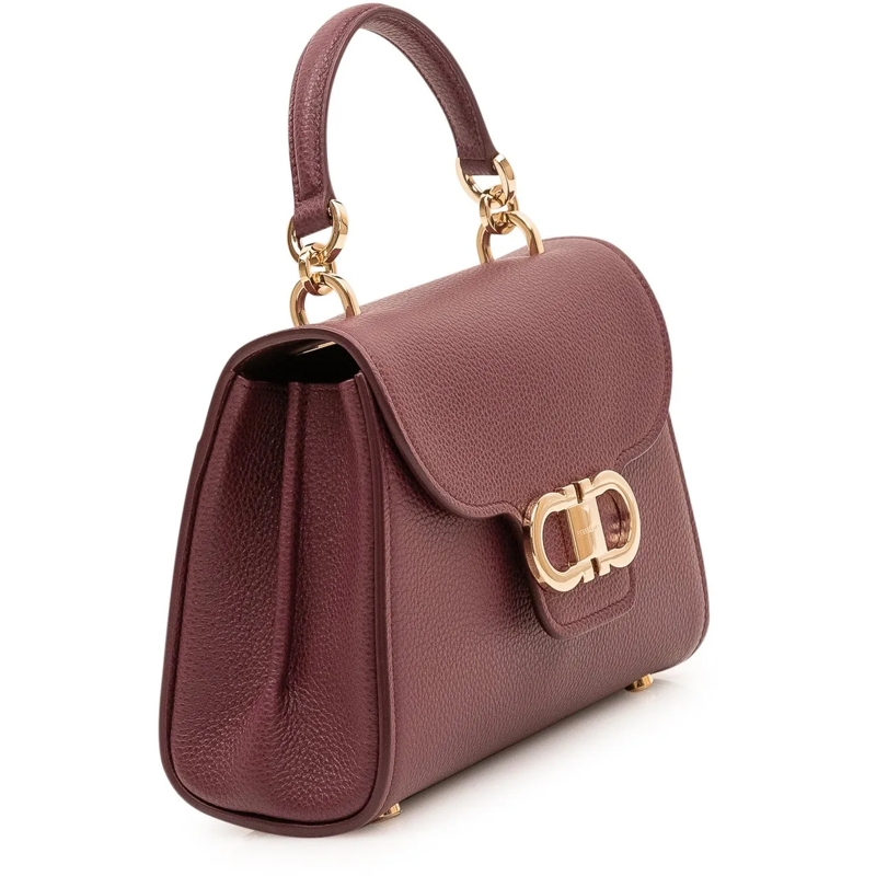 Salvatore Ferragamo Tote Borsa a Mano con Patta e Chiusura Logo braun(Image 3)
