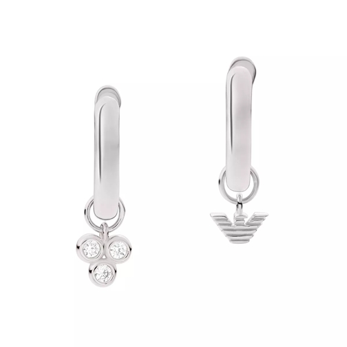 Emporio Armani Sterling Silver Huggie Earrings Silver Creole