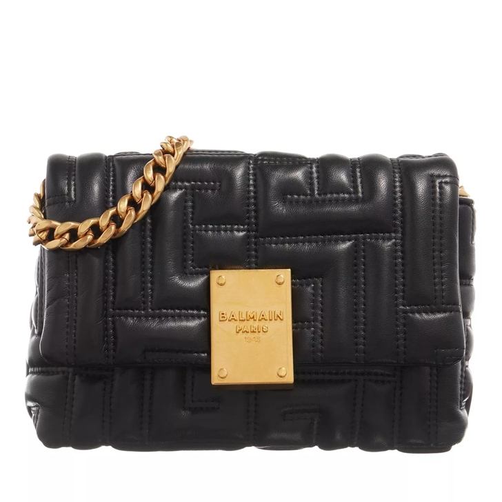 Balmain 1945 Soft mini bag in quilted leather Black Mini Bag