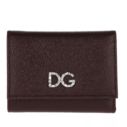 Dolce&Gabbana Dauphine Foldover Wallet Leather Vino Vikbar plånbok