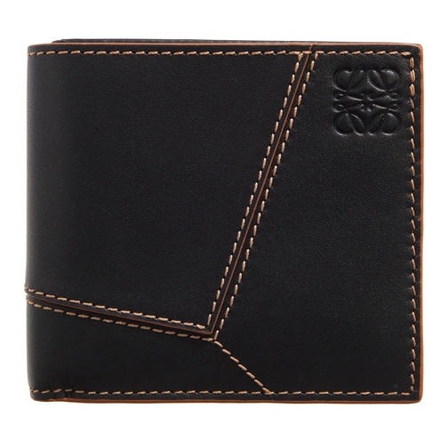 Loewe Puzzle Stitches Bifold Coin Black Bi-Fold Wallet