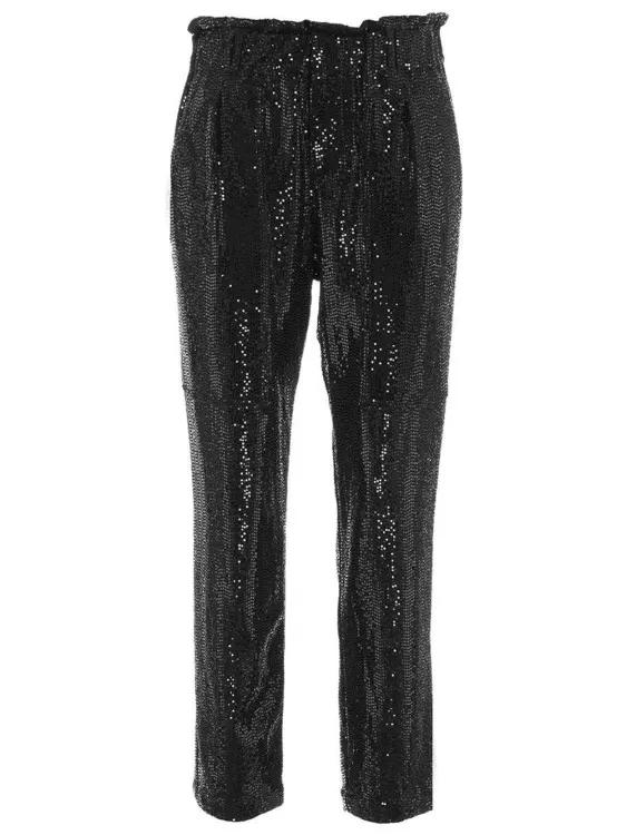 Gender Black Sequin Pants Black Broeken