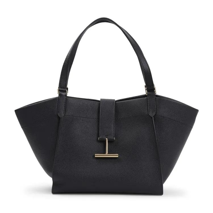 Tom Ford Shopper - Black Calf Leather Medium Tote Bag - Gr. unisize - in Schwarz - für Damen