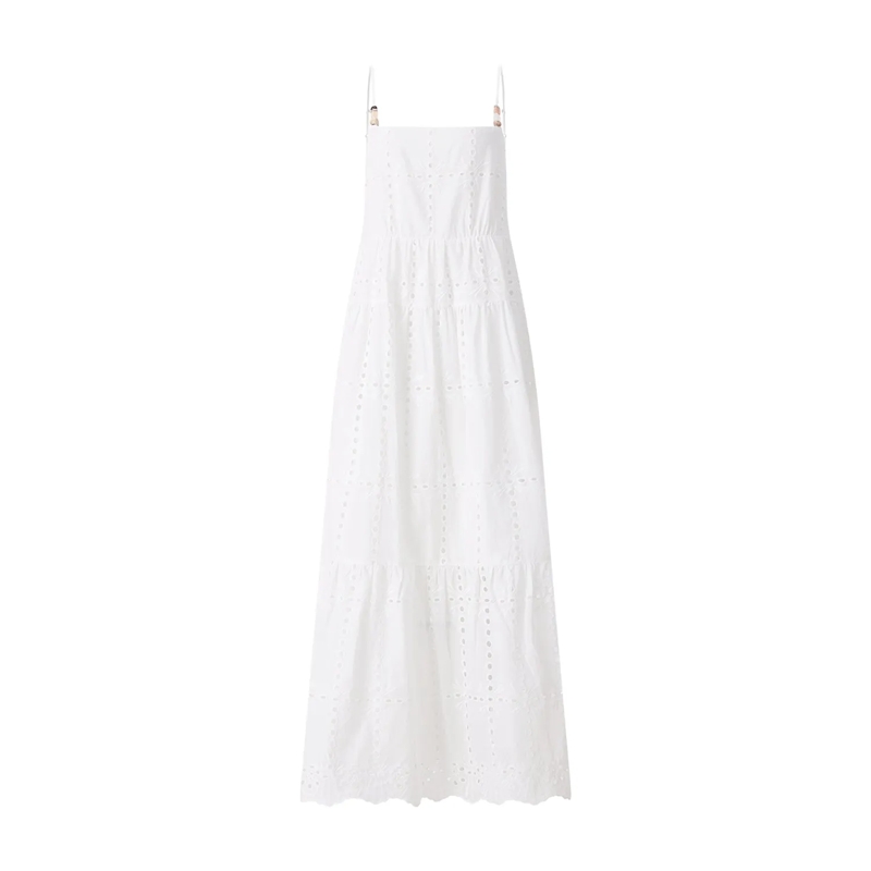Riani Minikleid Maxikleid mit Lochstickerei weiß