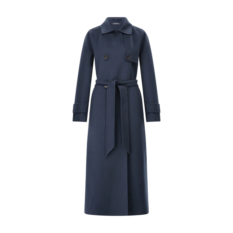 S Max Mara Manteau d'hiver Mantel Sem aus Wolle blau