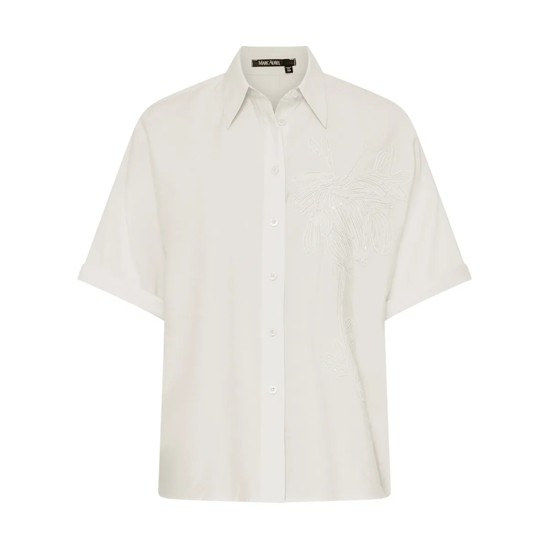 Marc Aurel Bluse Kurzarmbluse beige
