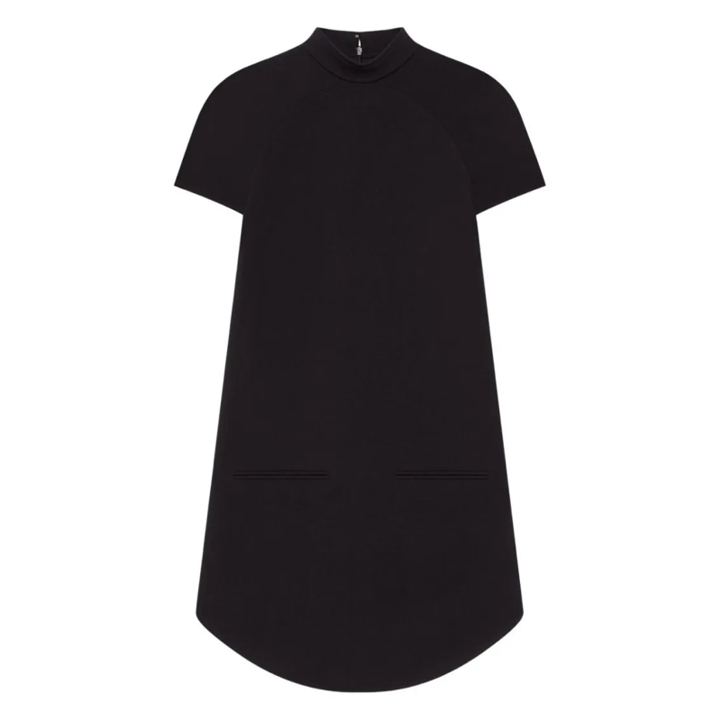 Courrèges Mini-jurk Funnel Neck Black Mini Dress Black